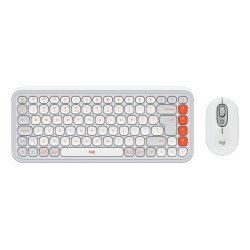 Logitech POP Icon Combo clavier Souris incluse Universel Bluetooth QWERTY US International Orange, Blanc