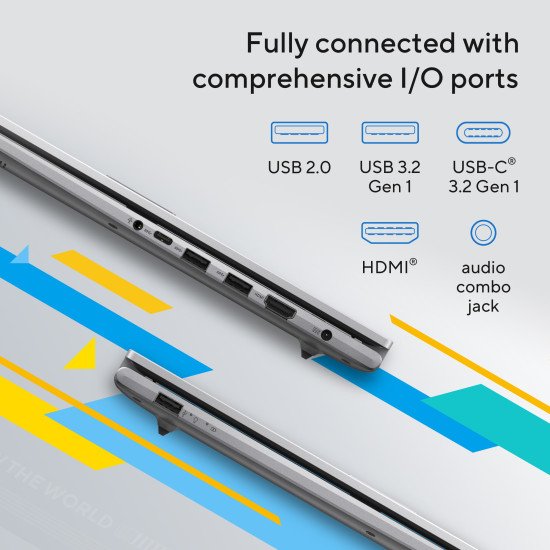 ASUS Vivobook 17 X1704VA-AU586W Intel® Core™ i5 i5-1334U Ordinateur portable 43,9 cm (17.3") Full HD 8 Go DDR4-SDRAM 512 Go SSD Wi-Fi 5 (802.11ac) Windows 11 Home Belge Bleu