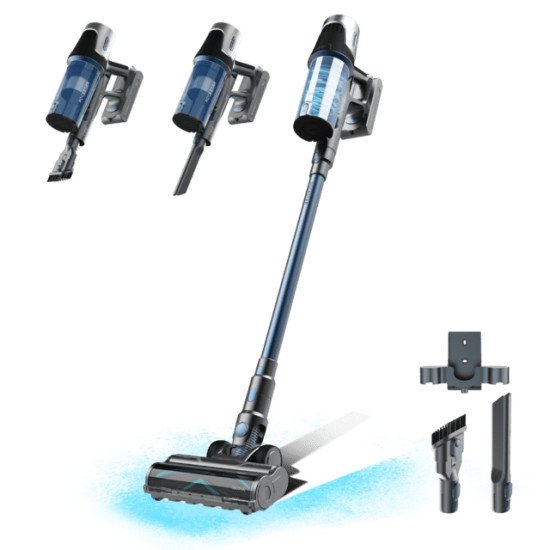 Cecotec Conga Rockstar RS50 Aspirateur balai Batterie Sec Sac à poussière 0,5 L 400 W Noir, Bleu 2200 Ah