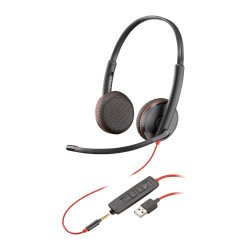 POLY Blackwire 3225 Casque Avec fil Arceau Bureau/Centre d'appels USB Type-A Noir