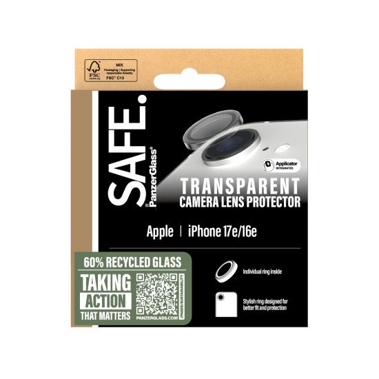 PanzerGlass SAFE. by ® Camera Lens Protector Transparent iPhone 17e | 16e Protection d'écran transparent Apple 1 pièce(s)