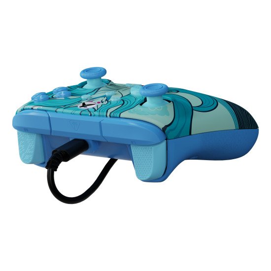 Turtle Beach Rematch Advanced Blue Kitsune Manette de jeu filaire - Licence Xbox Series XS, Xbox One et PC avec Phosphorescent, Boutons Programmables, Gâchettes, commandes audio et câble de 2.5 m
