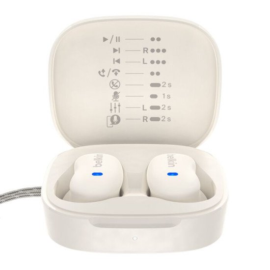 Belkin SoundForm Anywhere Casque Avec fil &sans fil Ecouteurs Appels/Musique USB Type-C Bluetooth Blanc