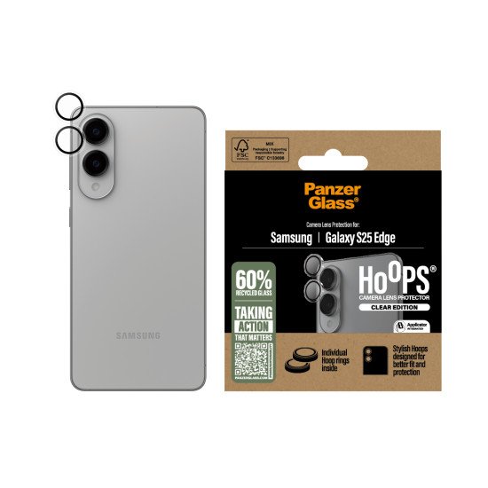 PanzerGlass ® Hoops® Transparent Camera Lens Protector Samsung S25 Edge Protection d'écran transparent 1 pièce(s)