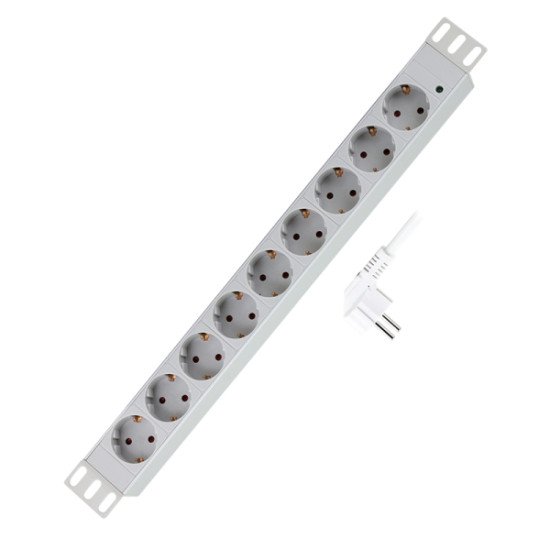 LogiLink PDU9C05 protection surtension Gris clair 9 sortie(s) CA 230 V 2 m