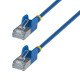 StarTech.com Câble Ethernet CAT6a Ultrafin Bleu de 15cm, Sans Accroc, FTP, Fil de Cuivre Nu Pur, Cordon Patch Réseau RJ45 fin 34AWG, Testé par Fluke Channel