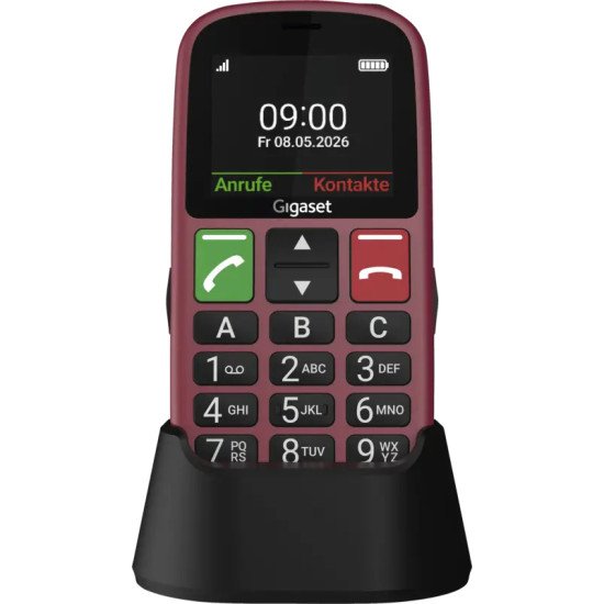 Gigaset GL30 5,59 cm (2.2") 106 g Rouge Téléphone pour seniors