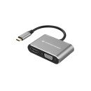 Conceptronic DONN16G station d'accueil Avec fil USB 3.2 Gen 1 (3.1 Gen 1) Type-C Noir, Argent
