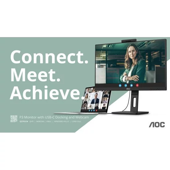 AOC Q27P3CW écran PC 68,6 cm (27") 2560 x 1440 pixels Quad HD LED Noir AOC Q27P3CW écran PC 68,6 cm (27") 2560 x 1440 pixels Quad HD LED Noir