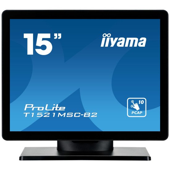 iiyama ProLite T1521MSC-B2 écran PC 38,1 cm (15") 1024 x 768 pixels XGA LED Écran tactile Dessus de table Noir