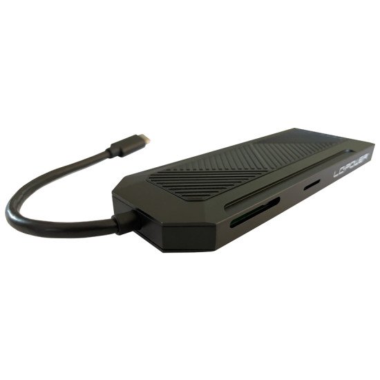 LC-Power LC-HUB-C-MULTI-6-RGB hub & concentrateur USB 3.2 Gen 2 (3.1 Gen 2) Type-C 5000 Mbit/s Noir