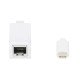 Manhattan Adaptateur USB-C vers Ethernet Gigabit, réseau 10/100/1000 Mbit/s, jusqu'à 2 Gbit/s en duplex intégral, RJ45, blanc, garantie 3 ans, équivalent à US1GC30W