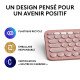 Logitech Pebble Keys 2 K380s clavier RF sans fil + Bluetooth QWERTY US International Rose