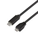 LogiLink CU0197 câble USB 1 m USB 2.0 USB C Micro-USB B Noir