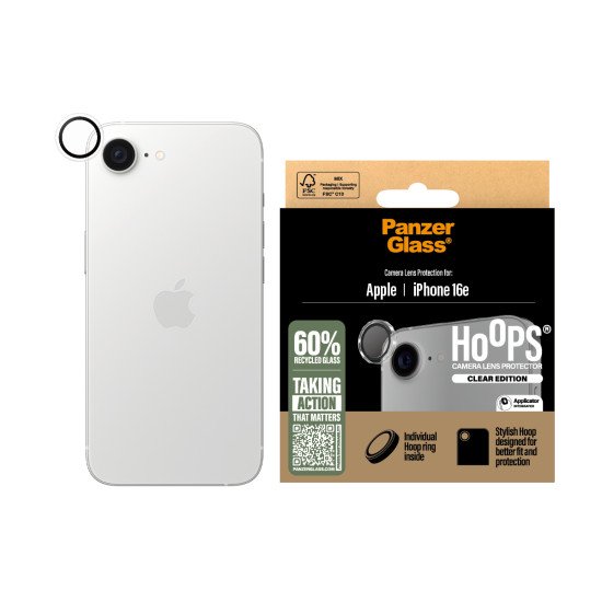 PanzerGlass ® Hoops® Transparent Camera Lens Protector iPhone 16e Protection d'écran transparent Apple 1 pièce(s) PanzerGlass ® Hoops® Transparent Camera Lens Protector iPhone 16e Protection d'écran transparent Apple 1 pièce(s)