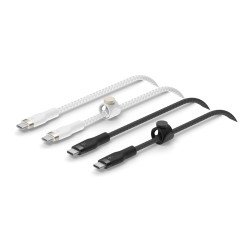 Belkin BoostCharge Pro Flex câble USB 1 m USB 2.0 USB C Noir, Blanc Belkin BoostCharge Pro Flex câble USB 1 m USB 2.0 USB C Noir, Blanc