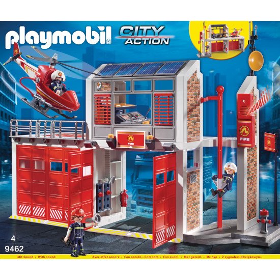 Playmobil City Action Caserne de pompiers avec hélicoptère