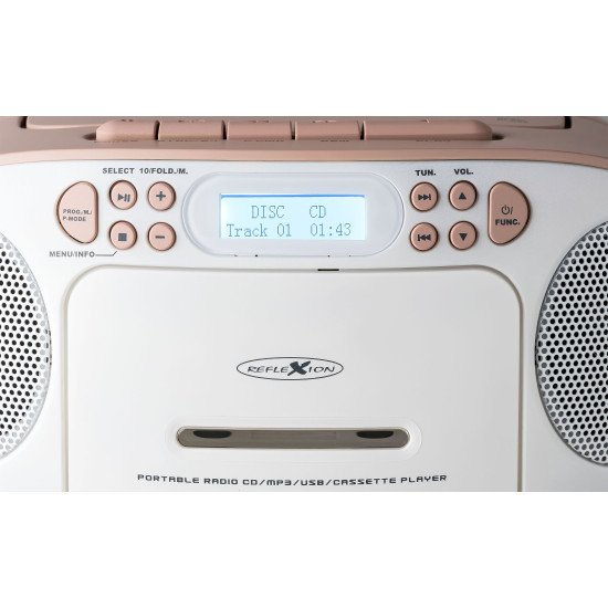 Reflexion RCR2260DAB Radio portable Blanc, Rose