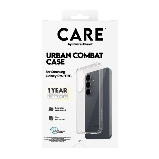 PanzerGlass CARE™ by ® Urban Combat Case Transparent Samsung Galaxy S26 FE 5G coque de protection pour téléphones portables Housse
