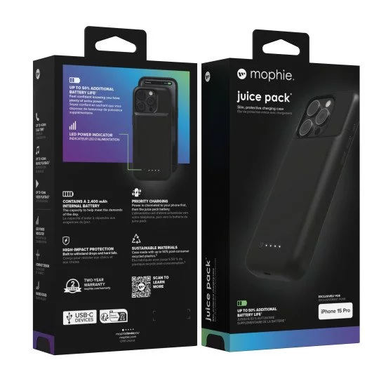 mophie Juice Pack coque de protection pour téléphones portables 15,5 cm (6.1") Housse Noir mophie Juice Pack coque de protection pour téléphones portables 15,5 cm (6.1") Housse Noir