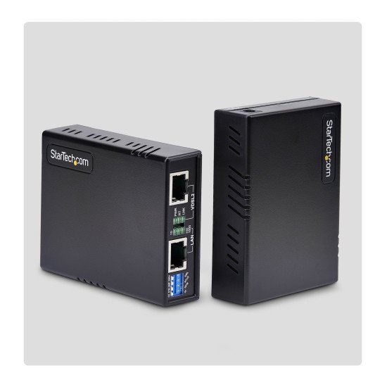 StarTech.com Kit d'Extension Ethernet VDSL2 sur Paire de Fils Unique, Répéteur LAN Longue Portée Jusqu'à 1km sur Ligne Téléphonique/CAT5e/CAT6, Jusqu'à 300 Mbps, Remplacement pour 110VDSLEXTEU - TAA