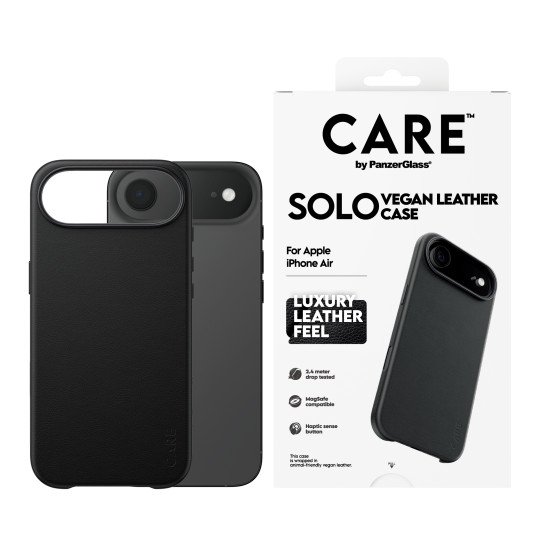 PanzerGlass CARE™ by ® Solo Case Black iPhone Air coque de protection pour téléphones portables Housse Noir