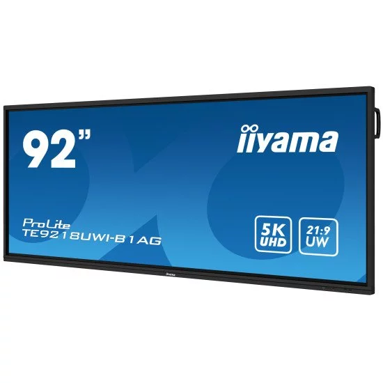 iiyama TE9218UWI-B1AG affichage de messages Écran plat interactif 2,32 m (91.5") LED Wifi 500 cd/m² 5K Ultra HD Noir Écran tactile Intégré dans le processeur Android 16/7 iiyama TE9218UWI-B1AG affichage de messages Écran plat interactif 2,32 m (91.5") LED Wifi 500 cd/m² 5K Ultra HD Noir Écran tactile Intégré dans le processeur Android 16/7