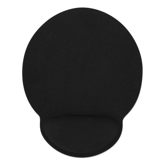 Manhattan Tapis de souris avec repose-poignet en gel, noir, 241 × 203 × 40 mm, base antidérapante, garantie à vie