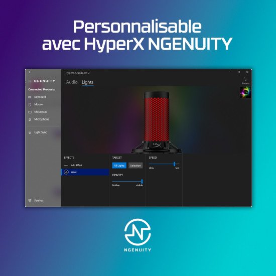 HyperX QuadCast 2 – Microphone USB (noir)