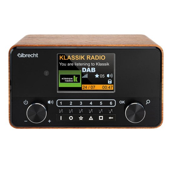 Albrecht DR 866 Portable Numérique Noir, Bois