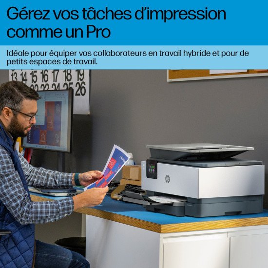 HP OfficeJet Pro Imprimante tout-en-un 9120b, Couleur, Imprimante pour Maison et Bureau à domicile, Impression, copie, scan, fax, Sans fil; Impression recto-verso; Numérisation recto-verso; Numérisation vers e-mail; Numérisation vers PDF; Télécopie; Port 