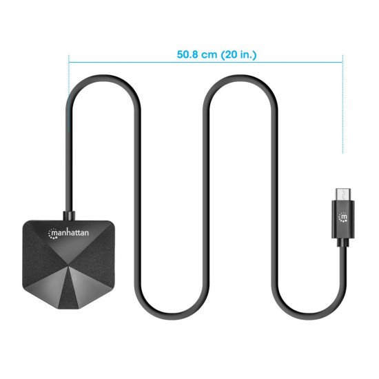 Manhattan Dock/hub combo USB-C & USB-A, 4 ports : 2x USB-A + 2x USB-C, 5 Gbit/s (USB 3.0), forme inclinée pour accès facile, Alimenté par USB (aucune alimentation externe requise)
