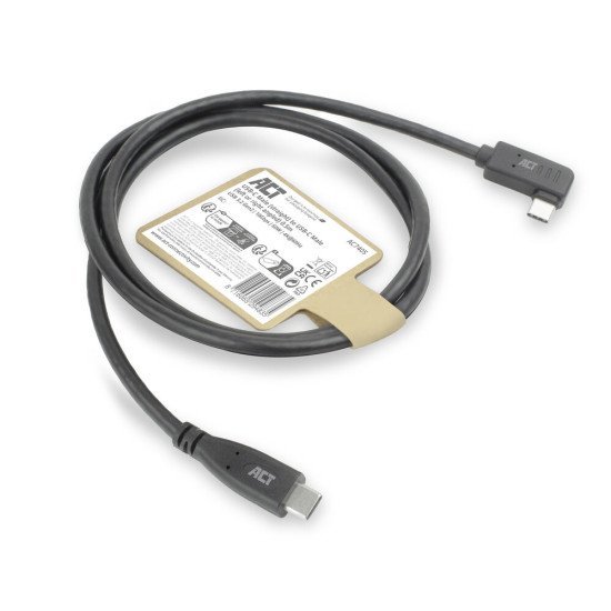ACT Câble USB 3.0 10 Gbit/s 60 W USB Type-C (droit) vers USB Type-C (coudé à gauche/droite), 3 mètre