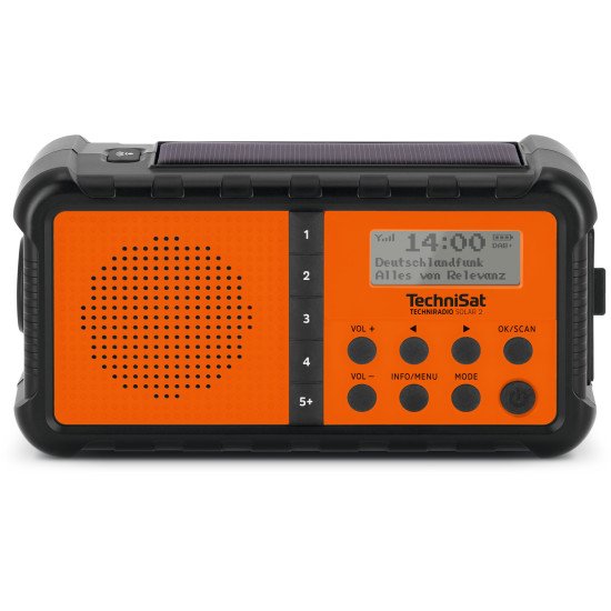 TechniSat TECHNIRADIO SOLAR 2 Portable Analogique et numérique Noir, Orange
