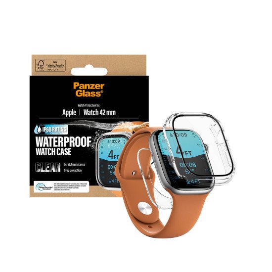 PanzerGlass ® Waterproof Full Body Case Transparent Apple Watch Series 11 | 10 | 42mm Protection d'écran transparent 1 pièce(s)