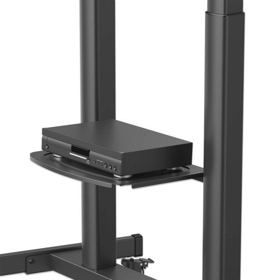Manhattan Support sur roulettes pour TV/moniteurs, réglage hauteur par manivelle, écrans 37" à 120", Compatibilité VESA : de 200x200 à 1000x600 mm (vérifiez les dimensions des quatre trous de fixation à l'arrière), charge max. 120 kg, hauteur 11