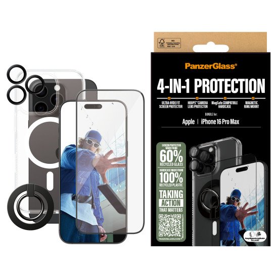 PanzerGlass ® 4-in-1 Protection Bundle iPhone 16 Pro Max Protection d'écran transparent Apple 1 pièce(s) PanzerGlass ® 4-in-1 Protection Bundle iPhone 16 Pro Max Protection d'écran transparent Apple 1 pièce(s)