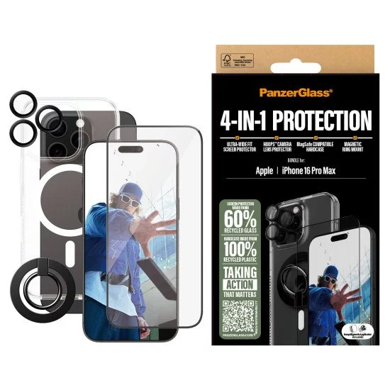 PanzerGlass ® 4-in-1 Protection Bundle iPhone 16 Pro Max Protection d'écran transparent Apple 1 pièce(s) PanzerGlass ® 4-in-1 Protection Bundle iPhone 16 Pro Max Protection d'écran transparent Apple 1 pièce(s)
