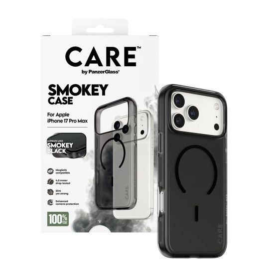 PanzerGlass CARE by ® Flagship Case Urban Explorer Smokey w. Black MagSafe iPhone 17 Pro Max coque de protection pour téléphones portables Housse Noir