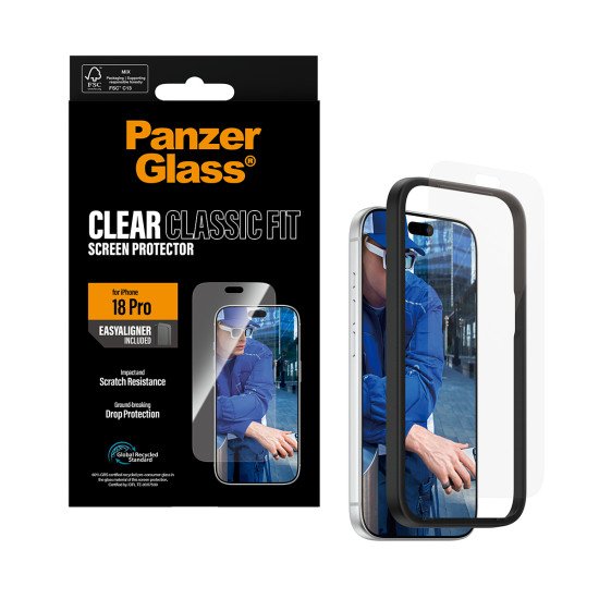 PanzerGlass ® Screen Protector iPhone 2026 Pro | Classic fit w. EasyAligner Protection d'écran transparent 1 pièce(s)