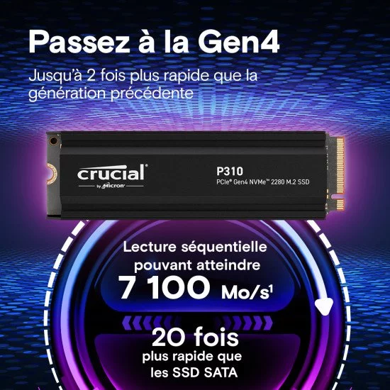 Crucial P310 2 To M.2 PCI Express 4.0 NVMe Crucial P310 2 To M.2 PCI Express 4.0 NVMe