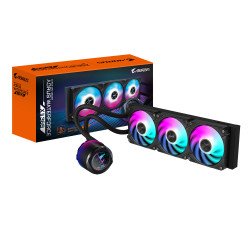 GIGABYTE AORUS WATERFORCE X II 360 Refroidisseur liquide pour processeur AIO - 3x ventilateurs ARGB de 120 mm, écran LCD en couleur, DAISY-CHAIN, compatible avec Intel LGA 1851 et AMD AM5 GIGABYTE AORUS WATERFORCE X II 360 Refroidisseur liquide pour processeur AIO - 3x ventilateurs ARGB de 120 mm, écran LCD en couleur, DAISY-CHAIN, compatible avec Intel LGA 1851 et AMD AM5