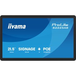 iiyama ProLite S2225AS-B1P Écran plat de signalisation numérique 54,6 cm (21.5") LCD Wifi 500 cd/m² Full HD Noir Intégré dans le processeur Android 14 24/7