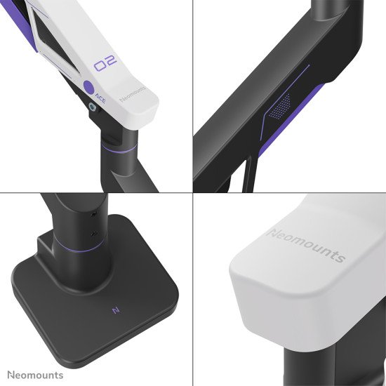 Neomounts DS70-256BL1 Support de écran à fixer gaming 24-57" - ressort à gaz - Topfix - arrêt à 180°