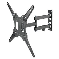 Manhattan Support mural pour TV/moniteurs (Bras articulé), écrans 32" à 55", Compatibilité VESA : de 100x100 à 400x400 mm (vérifiez les dimensions des quatre trous de fixation à l'arrière), charge max. 30 kg, noir