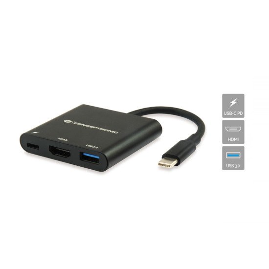 Conceptronic DONN01B station d'accueil USB 3.2 Gen 1 (3.1 Gen 1) Type-C Noir