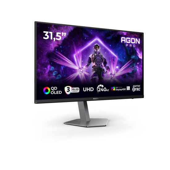 AOC AGON PRO AG326UZD2P écran PC 80 cm (31.5") 3840 x 2160 pixels 4K Ultra HD QLED Noir
