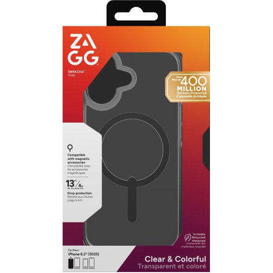 ZAGG Santa Cruz Snap coque de protection pour téléphones portables 16 cm (6.3") Housse Noir, Transparent ZAGG Santa Cruz Snap coque de protection pour téléphones portables 16 cm (6.3") Housse Noir, Transparent