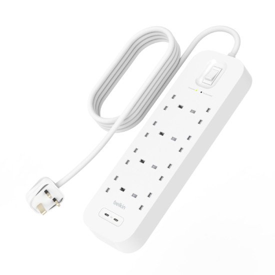 Belkin Connect Blanc 8 sortie(s) CA 2 m