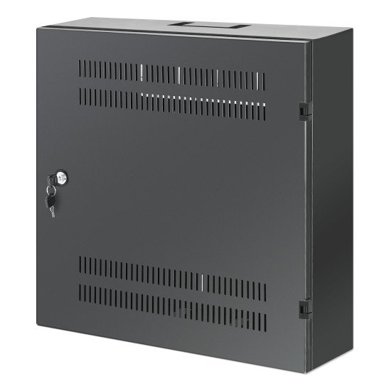 Intellinet Coffret mural 19" extra-plat avec rails 4U horizontaux et 2U verticaux, profondeur 170 mm, idéal AV/multimédia/surveillance, assemblé, noir RAL 7021